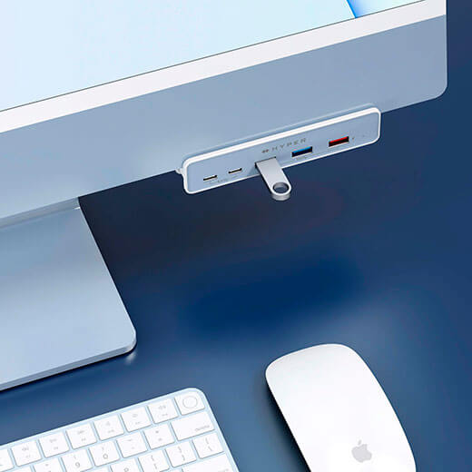 Новинка хаб (адаптер) HyperDrive 5-в-1 USB-C White для iMac 24 M1 (2021)