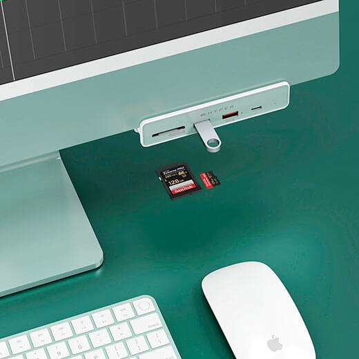 Новинка хаб (адаптер) HyperDrive 6-в-1 USB-C White для iMac 24 M1 (2021)