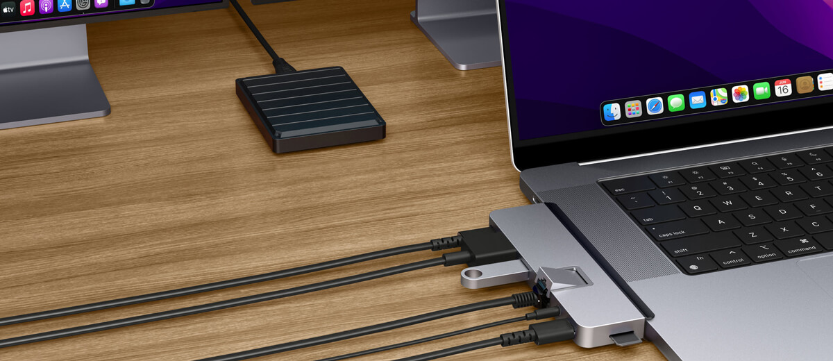 Хаб HyperDrive DUO PRO 7-in-2 USB-C Hub Space Gray для MacBook Pro новинка