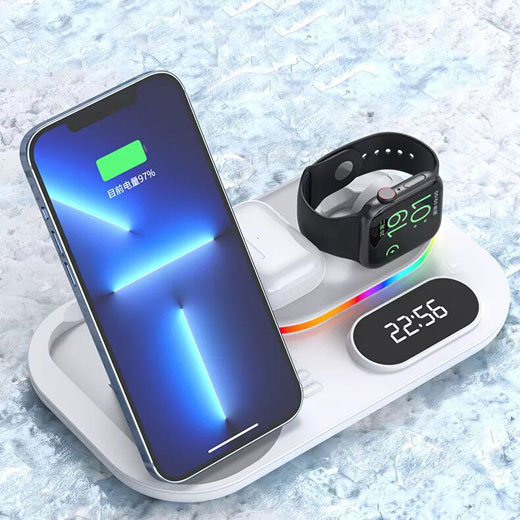 Док-станція iLoungeMax 4 in 1 RGB LED Wireless Charger 30W для iPhone | AirPods | Apple Watch ціна Україна