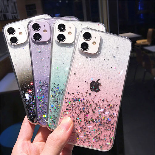 Силіконовий чохол з блискітками iLoungeMax Glitter Silicone Case Purple для iPhone 13 Pro Max ціна