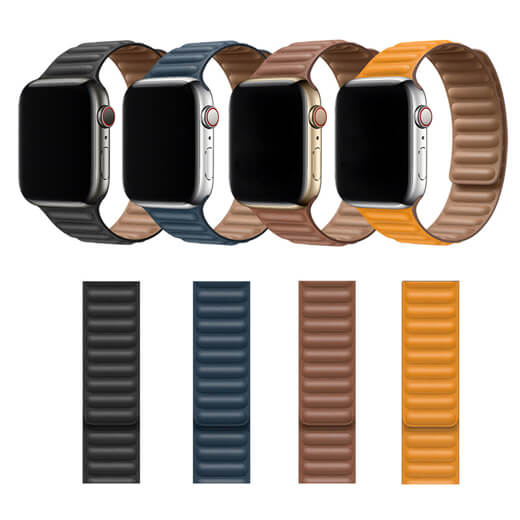 Новый ремешок iLoungeMax Leather Link Magnetic Golden Brown для Apple Watch 41mm | 40mm | 38mm (S | M) OEM