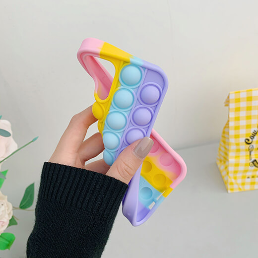 Чохол антистрес Поп-Іт iLoungeMax Pop It Yellow Blue Rainbow для iPhone 8 | 7