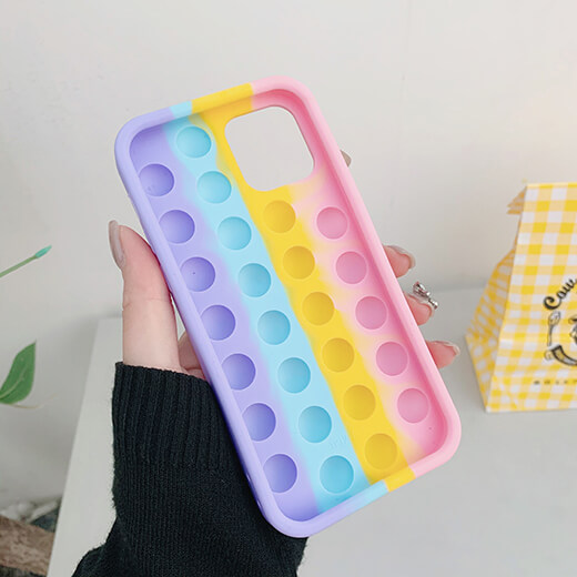 Чохол антистрес Поп-Іт iLoungeMax Pop It Yellow Blue Rainbow для iPhone 8 | 7