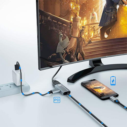 Кабель-переходник для монитора iLoungeMax USB Type-C to DisplayPort 1.4 8K 60Hz with USB-C PD 3м
