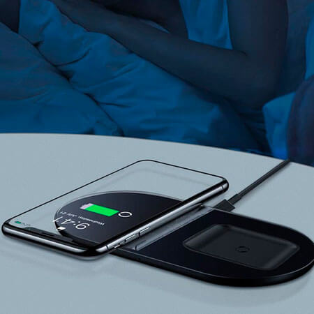 Беспроводная зарядка для iPhone/AirPods/Samsung Baseus Simple 2-in-1 Pro Edition
