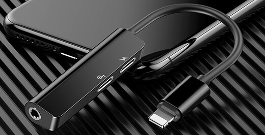 Адаптер для навушників Baseus Audio Adapter L52 Lightning to 3.5 mm /2xLightning 