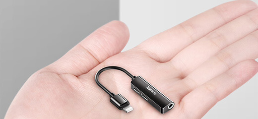 Адаптер для навушників Baseus Audio Adapter L52 Lightning to 3.5 mm /2xLightning 