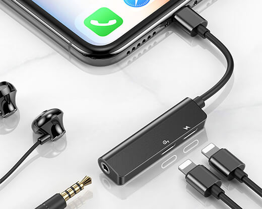Адаптер для навушників Baseus Audio Adapter L52 Lightning to 3.5 mm /2xLightning 