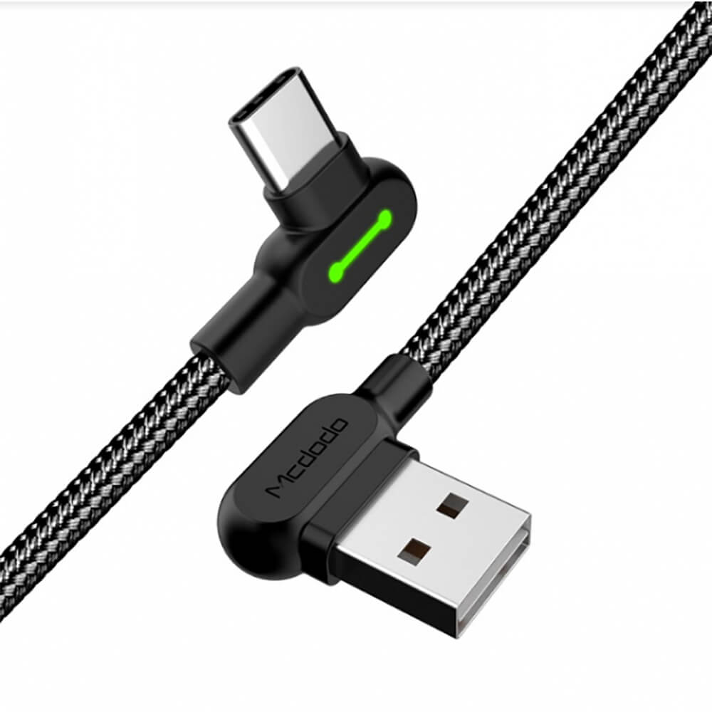 Зарядный кабель Mcdodo 90&deg; Light Cable USB-A to USB-C с LED-индикацией 3m