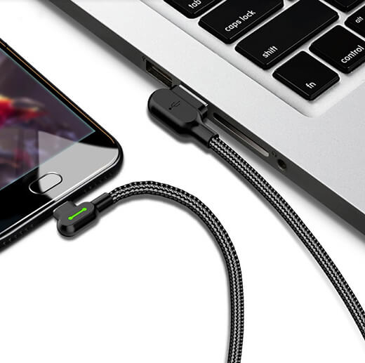 Зарядный кабель Mcdodo 90&deg; Light Cable USB-A to USB-C с LED-индикацией 3m