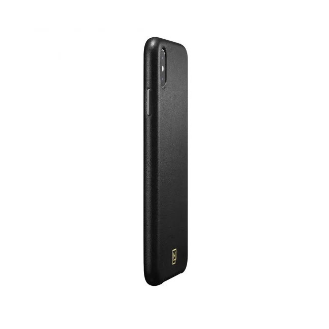Черный кожаный чехол для iPhone X/XS Spigen La Manon Calin Chic Black