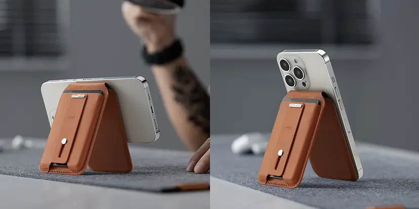 Шкіряний чохол-гаманець із підставкою ESR HaloLock Geo Wallet Stand MagSafe Black для iPhone 14 | 13 | 12 ціна