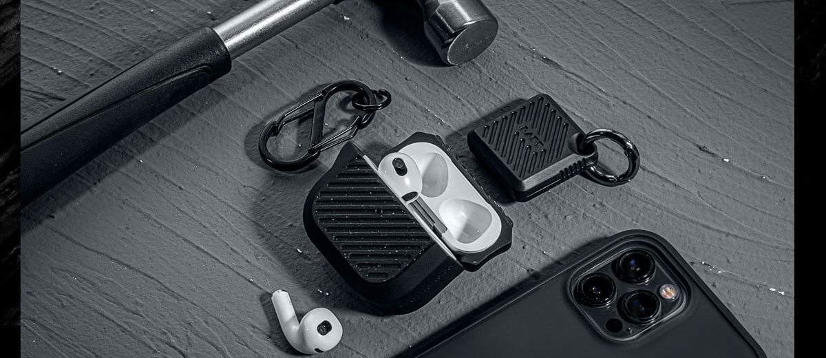Новинка захисний чохол з карабіном Laut Capsule IMPKT Fog Grey для Apple AirPods 3