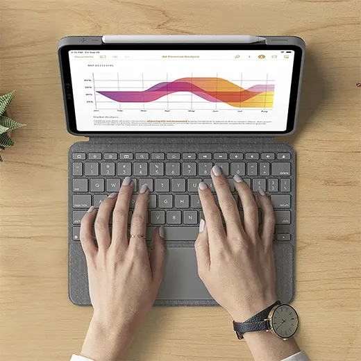 Чехол-клавиатура с тачпадом Logitech Combo Touch Keyboard Oxford Grey для iPad Air 5 M1 | 4 (2022 | 2020) купить