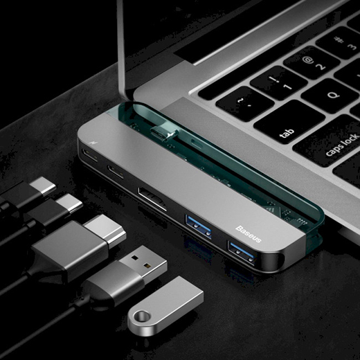 Хаб Type-C для MacBook Pro/Air Baseus Transparent Series Type-C Multifunctional Hub