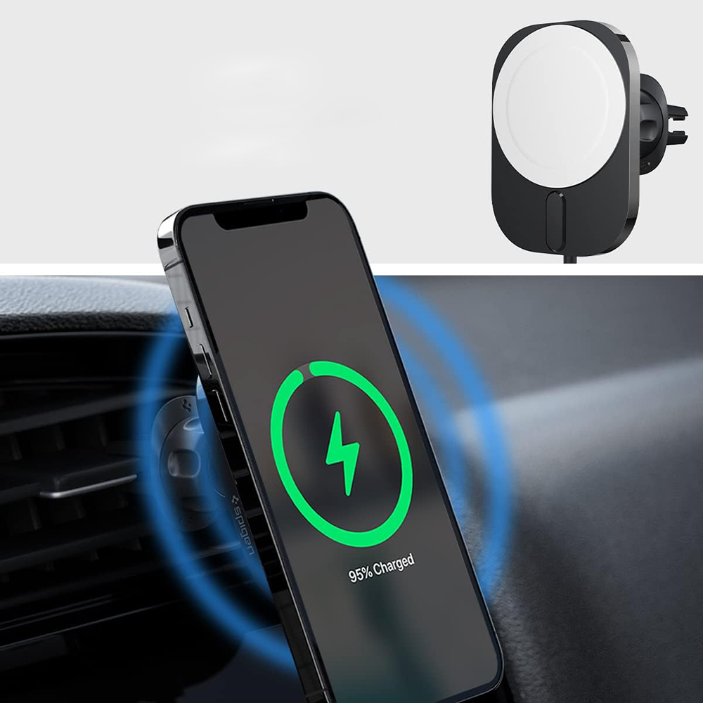 Занимает мало места Магнитный автодержатель MagSafe Spigen MagFit