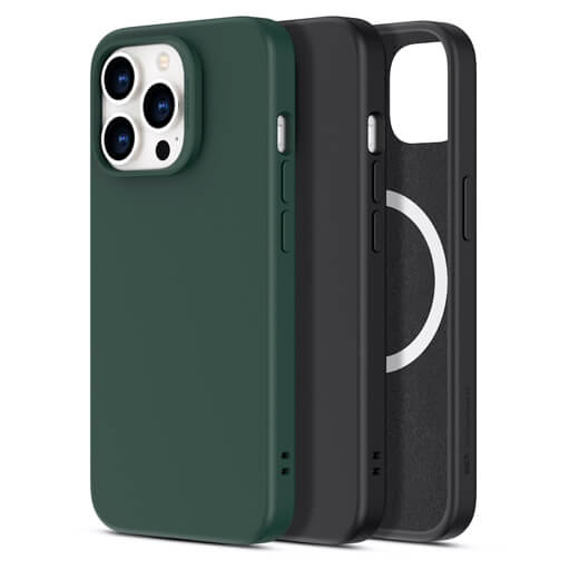 Чорний силіконовий чохол MagSafe ESR Cloud Soft Series Liquid Silicone Case Cover with HaloLock Black для iPhone 13