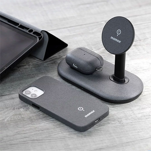 Док-станція MagSafe MOMAX Q. Mag Dual Magnetic Wireless Charging Stand Dark Grey для iPhone | AirPods характеристики