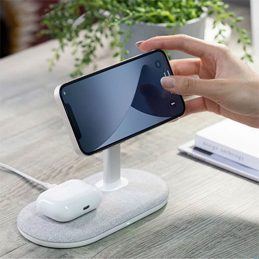 Док-станція MagSafe MOMAX Q. Mag Dual Magnetic Wireless Charging Stand Dark Grey для iPhone | AirPods ціна