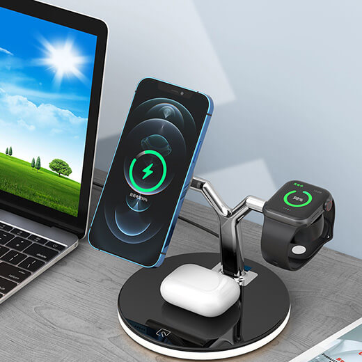 Беспроводная зарядка с MagSafe iLoungeMax Magnetic Wireless Charger 3 in 1 для iPhone | Apple Watch | AirPods