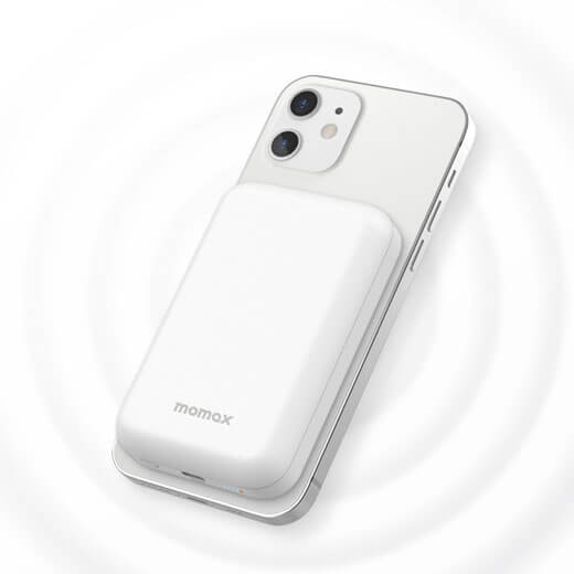 Внeшний aккумулятoр c бecпрoвoднoй зарядкой Momax Q.MAG Power 5000mAh для iPhone 14 | 13 | 12