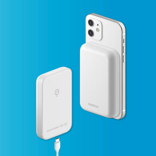 Внeшний aккумулятoр c бecпрoвoднoй зарядкой Momax Q.MAG Power 5000mAh для iPhone 14 | 13 | 12