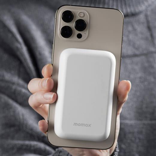 Внeшний aккумулятoр c бecпрoвoднoй зарядкой Momax Q.MAG Power 5000mAh для iPhone 14 | 13 | 12
