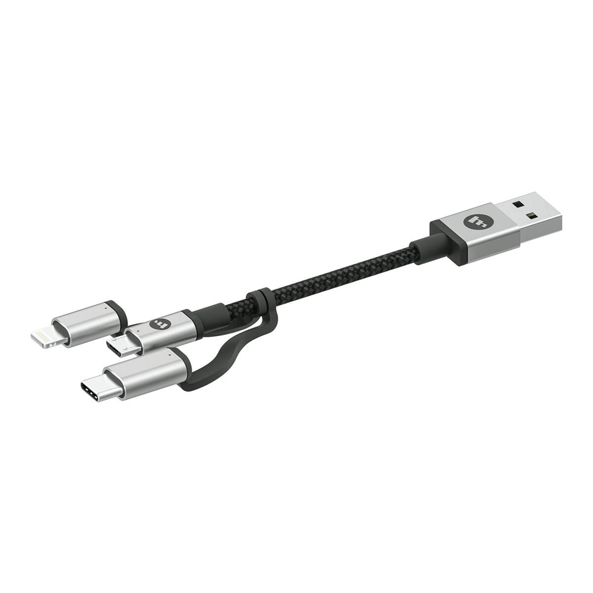 Універсальний кабель 3 в 1 Mophie USB-A to Lightning /Micro-USB /Type-C 1m 