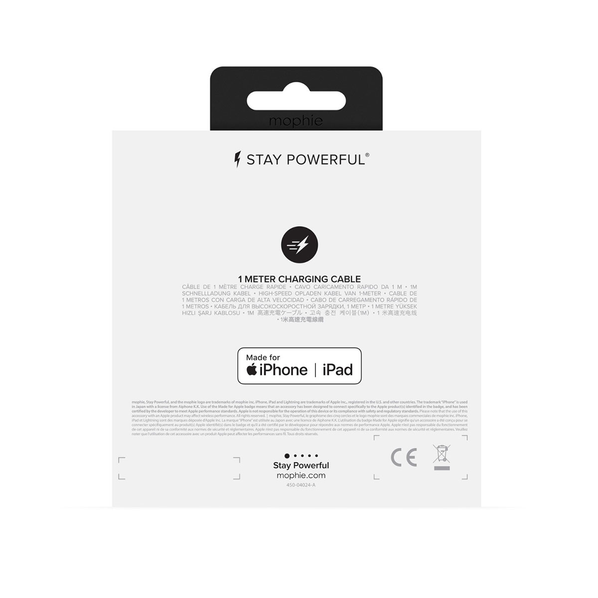 Универсальный кабель 3 в 1 Mophie USB-A to Lightning /Micro-USB/Type-C 1m