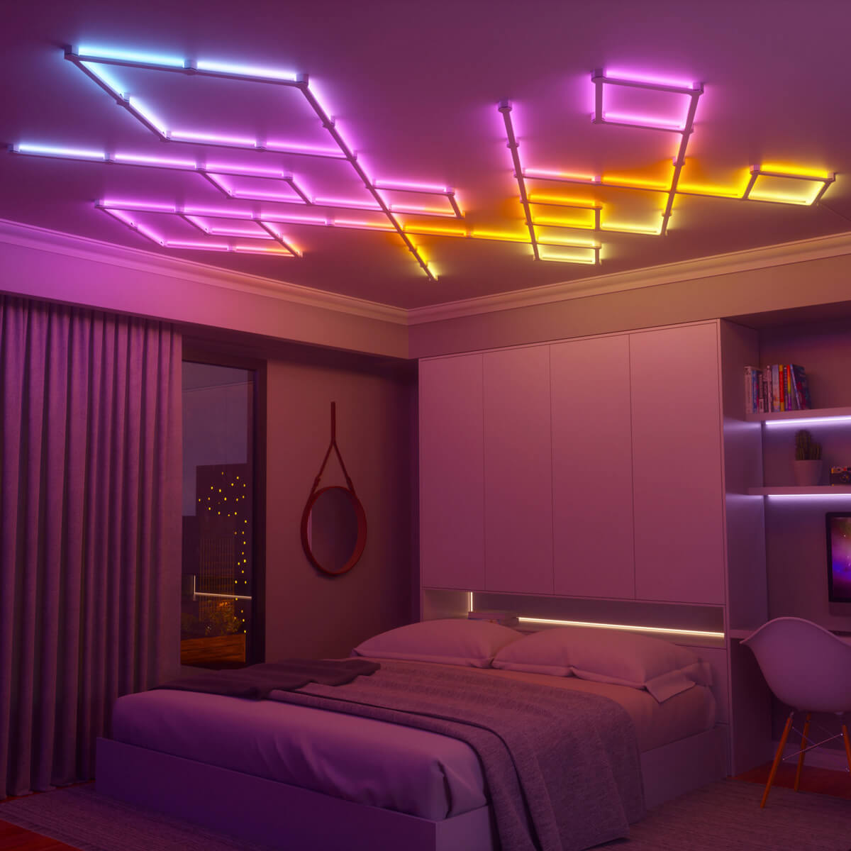 Сколько стоит умная система освещения Nanoleaf Lines Smarter Kit Apple HomeKit Multicolor (3 панели)