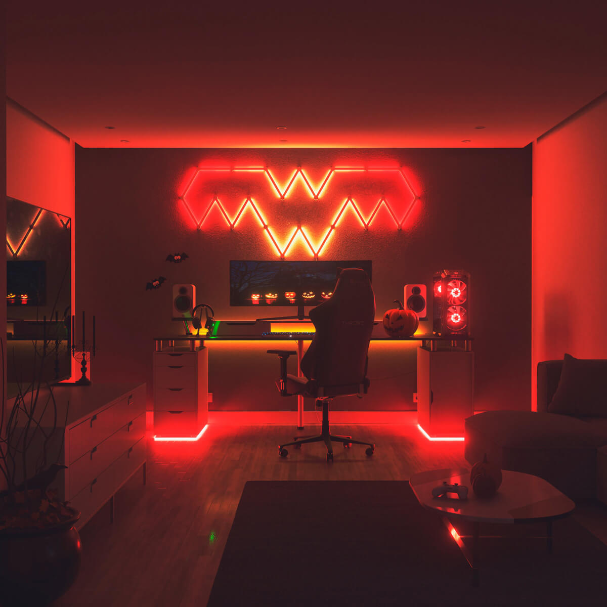 Голосовое управление умной системой освещения Nanoleaf Lines Smarter Kit Apple HomeKit Multicolor (3 панели)