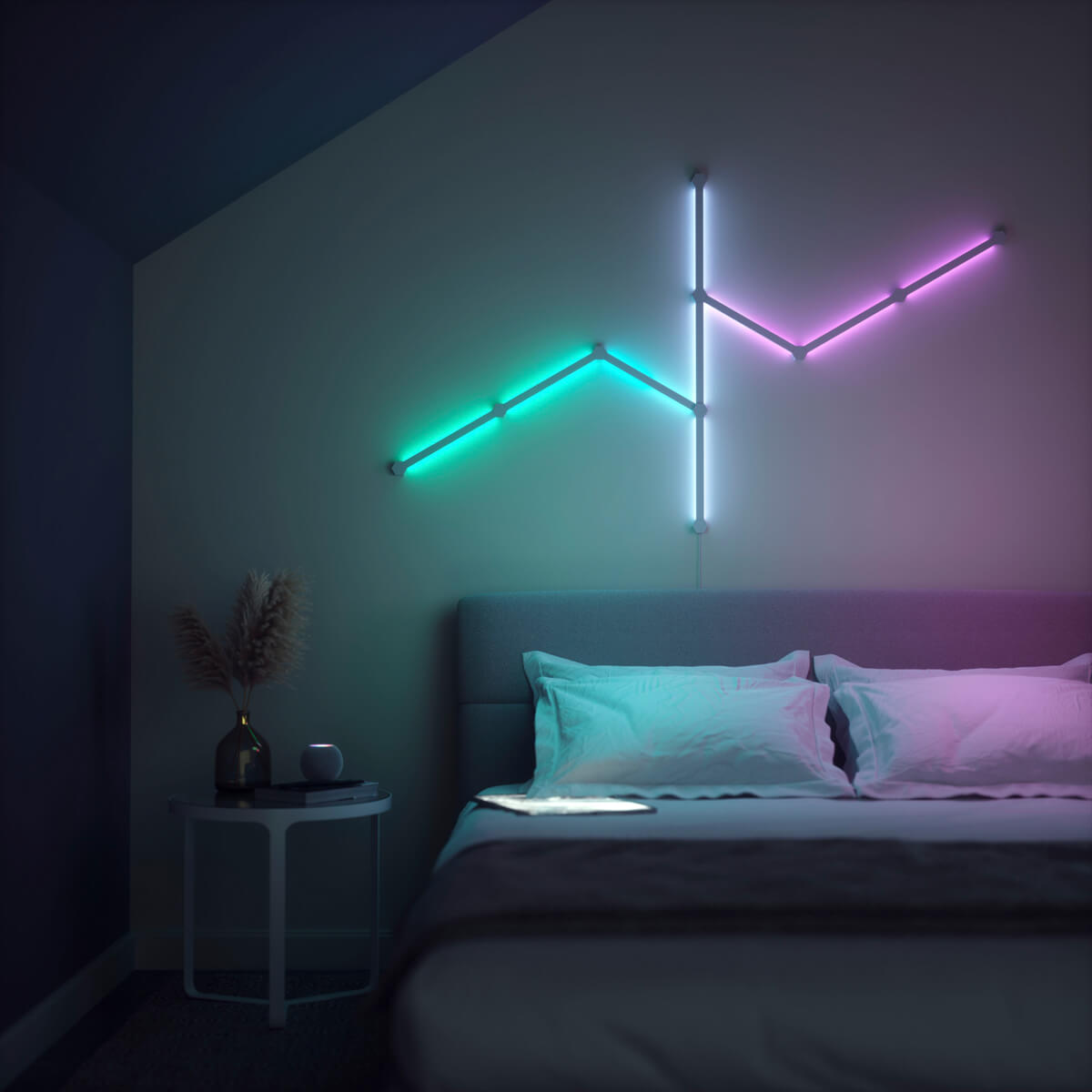 Купить новую умную система освещения Nanoleaf Lines Smarter Kit Apple HomeKit Multicolor (9 панелей)