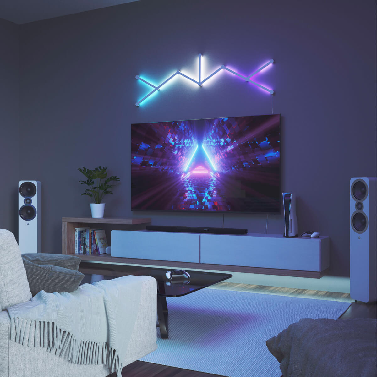 Новая умная система освещения Nanoleaf Lines Smarter Kit Apple HomeKit Multicolor (9 панелей)