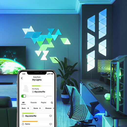 Дополнительные светодиодные модули Nanoleaf Shapes Mini Triangles Expansion Pack HomeKit (10 модулей)