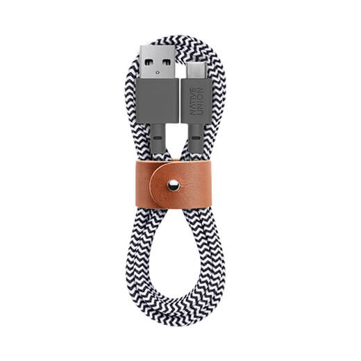 Зарядний кабель Native Union Belt Cable USB-C to USB-A 1.2m Zebra