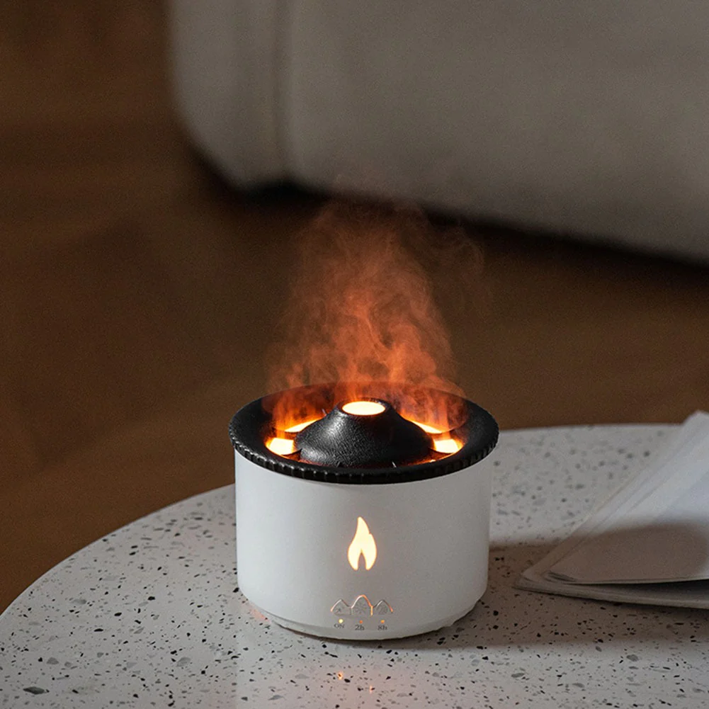 Ультразвуковий масляний дифузор 360 мл зі зволожувачем повітря | iLoungeMax Volcanic Flame Aroma Oil Diffuser White