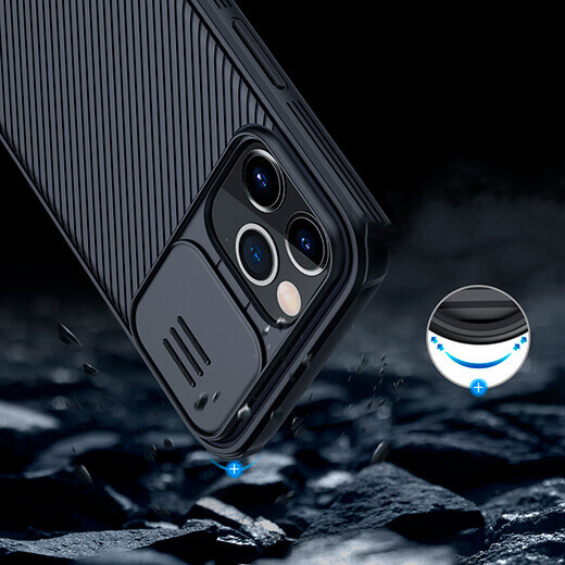 Чорний силіконовий чохол Nillkin CamShield Pro Case для iPhone 12/12 Pro