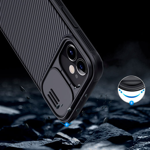 Чорний силіконовий чохол Nillkin CamShield Pro Case для iPhone 12 mini