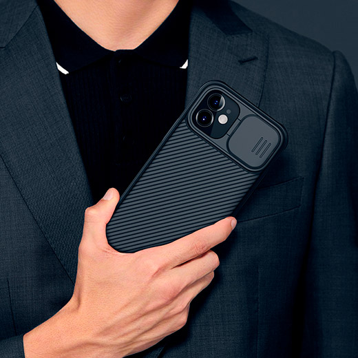 Чорний силіконовий чохол Nillkin CamShield Pro Case для iPhone 12 mini