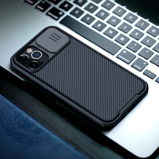 Чорний силіконовый чохол Nillkin CamShield Pro Case Black для iPhone 12 Pro Max