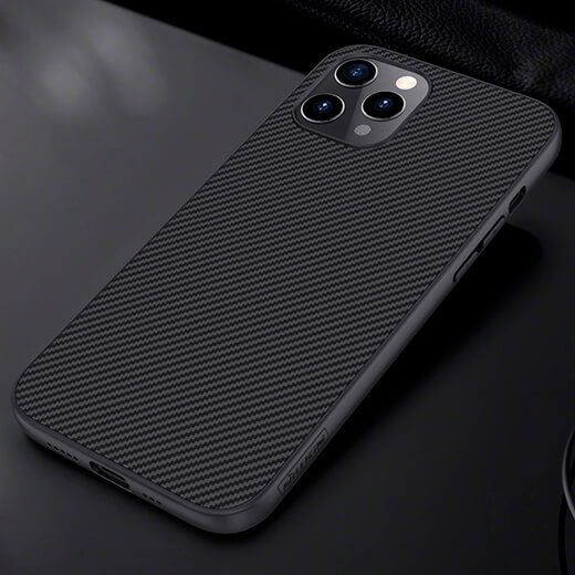 Чорний силіконовий чохол Nillkin Synthetic Fiber для iPhone 12 Pro Max