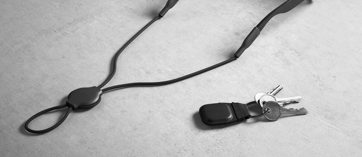 Кожаный брелок с кольцом Nomad Leather Keychain Black для AirTag