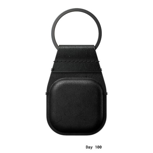Кожаный брелок с кольцом Nomad Leather Keychain Black для AirTag