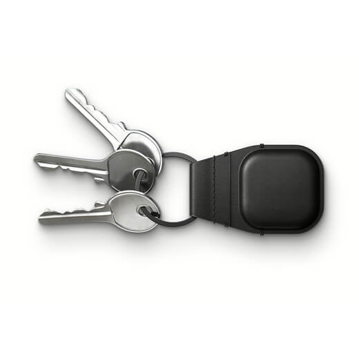 Кожаный брелок с кольцом Nomad Leather Keychain Black для AirTag