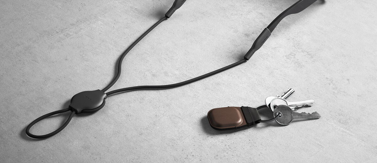 Шкіряний брелок з кільцем Nomad Leather Keychain Rustic Brown для AirTag