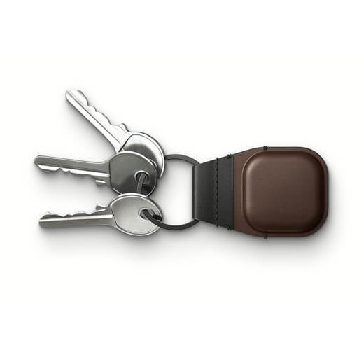 Шкіряний брелок з кільцем Nomad Leather Keychain Rustic Brown для AirTag