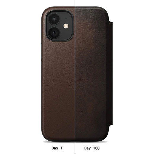 Кожаный чехол-книжка Nomad Rugged Folio Horween Leather Black для iPhone 12 | 12 Pro