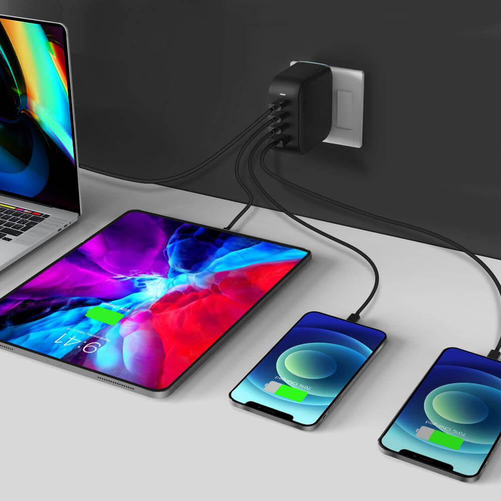 Швидка зарядка oneLounge 1Power GaN 100W 3xUSB-C + USB-A для MacBook | iPhone | iPad