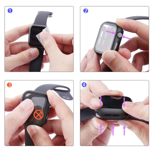 Прозорий чохол з захисним склом iLoungeMax Clear Premium Case PC + Glass для Apple Watch